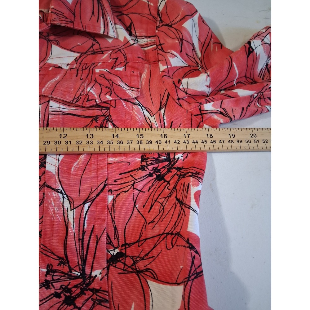 Rafaella Womens Pink Floral Cotton Denim Style Trucker Jacket Medium M Sketch